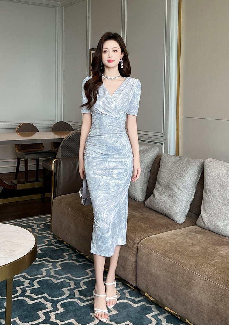 【dress】Vネックワンピース M25127
