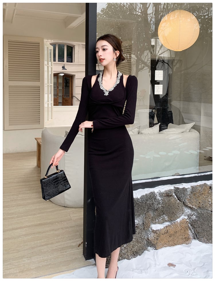 【dress】ビジューデートワンピース M27454