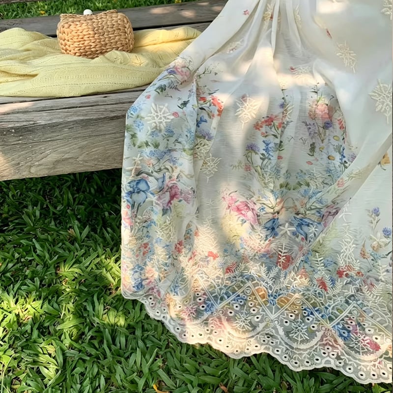 【dress】カラフルフラワーロングキャミワンピース Q8471