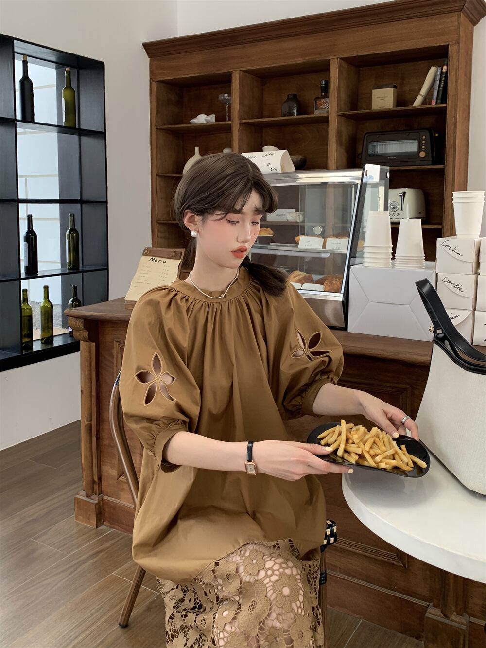【dress】レース切り替えワンピース M29778