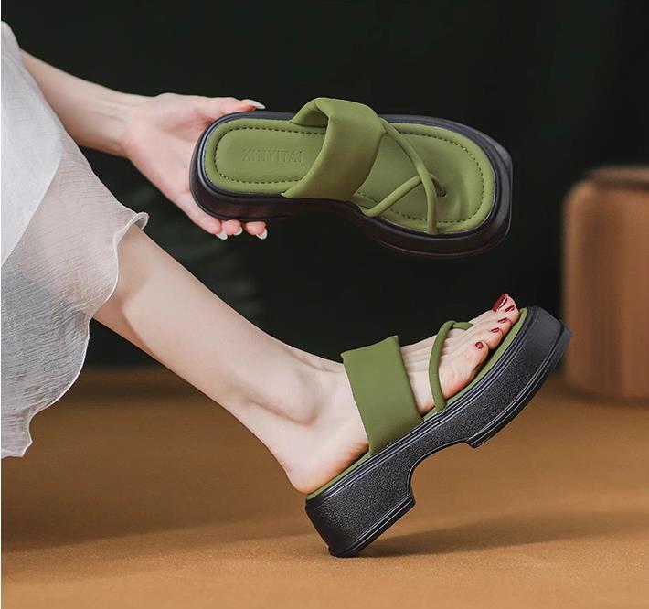 【shoes】3色厚底スリッパF7496