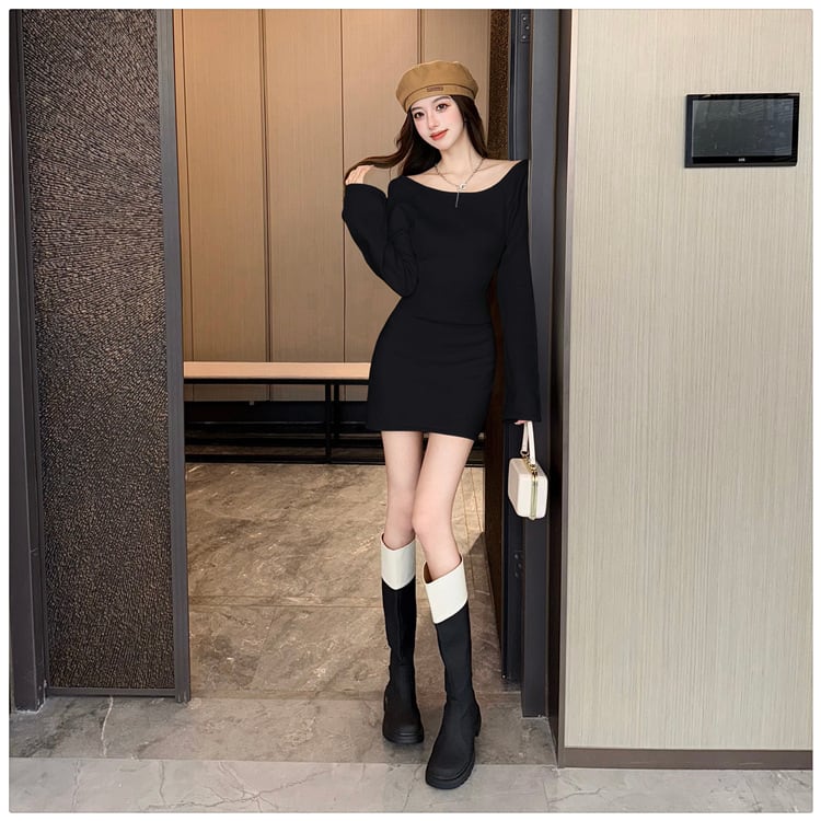 【dress】バックレスニットワンピース M28110