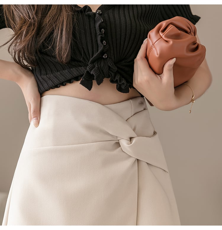 【bottoms】選べる3色無地合わせやすいキュロットスカートF0502