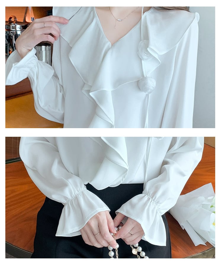 【tops】フリルシャツトップス M25769