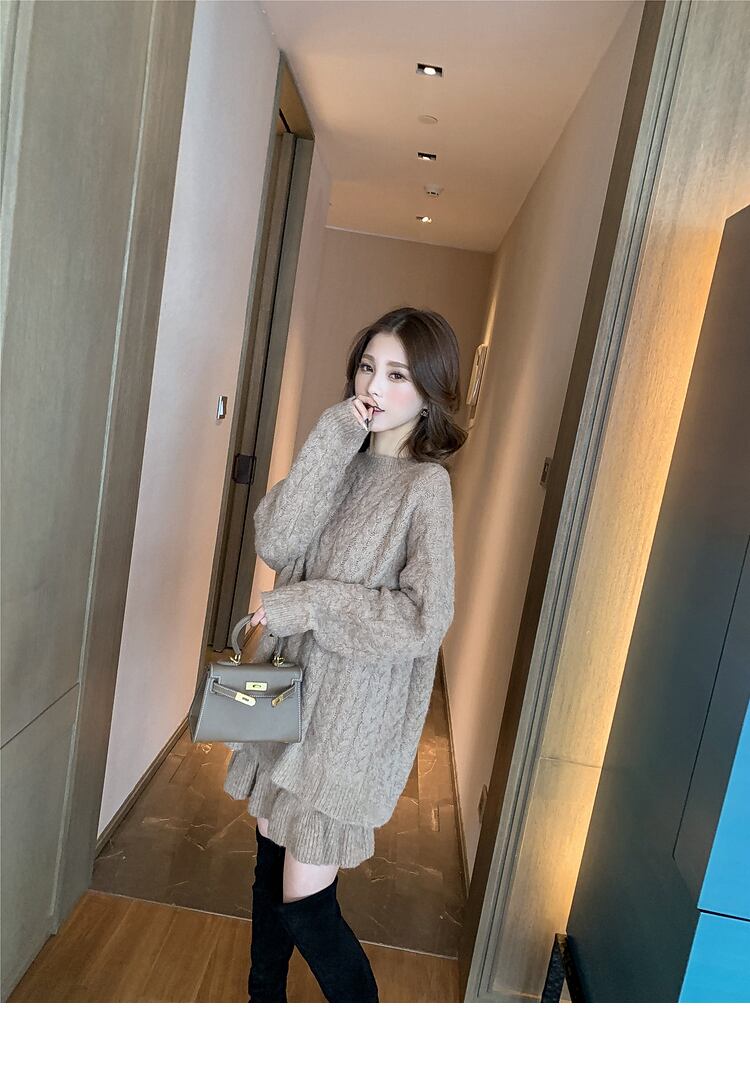 【set】美人度アップ!韓国系スウィート洋気森ガール淑女セーター2点セット G2245