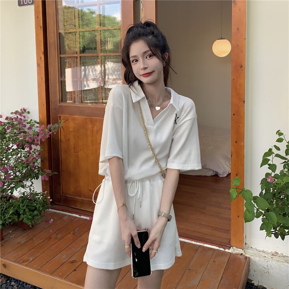 【set】美感いっぱい韓国系ファッション着痩せ着心地良いスウィート洋気2点セット G0651