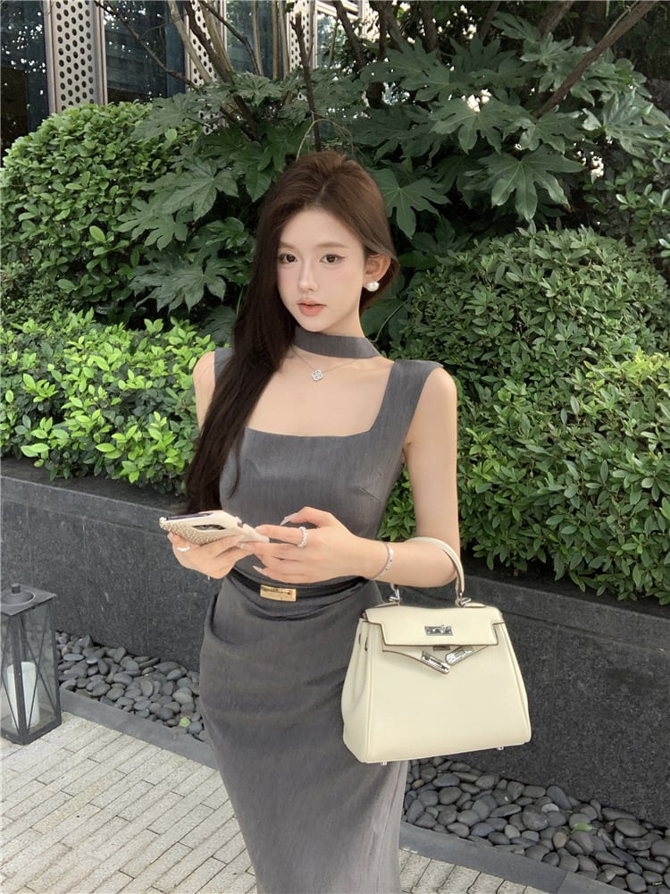 【dress】デートワンピースベルト付き M24345