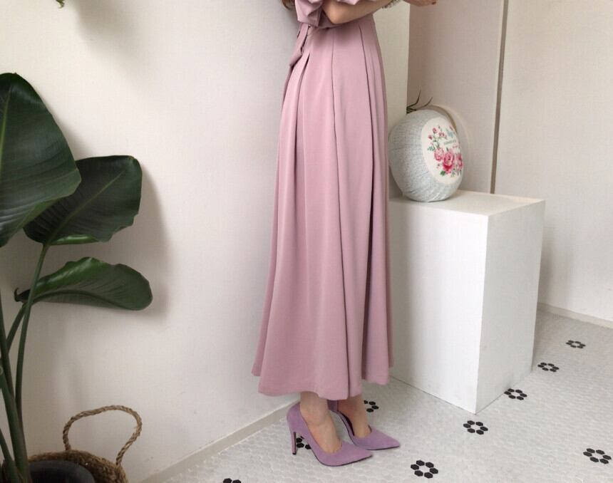 【dress】エレガントラウンドネック気質満点着痩せハイウエストロングワンピース