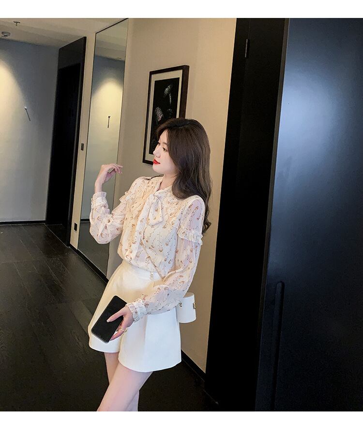 【tops】リボン付きシャツトップス M18727