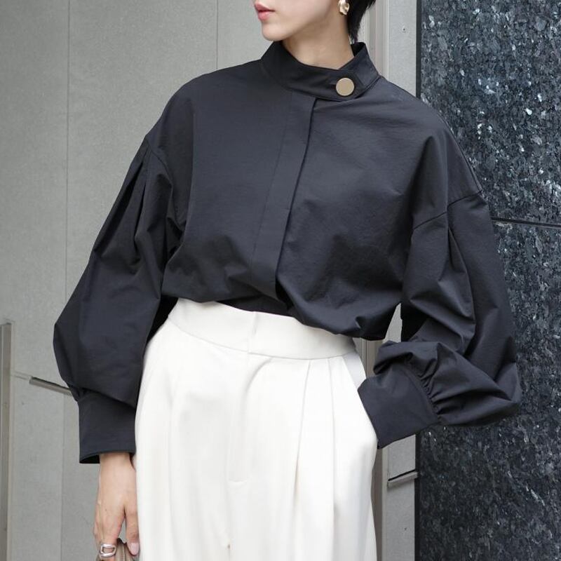 【tops】スタントカラーシャツ Q7084