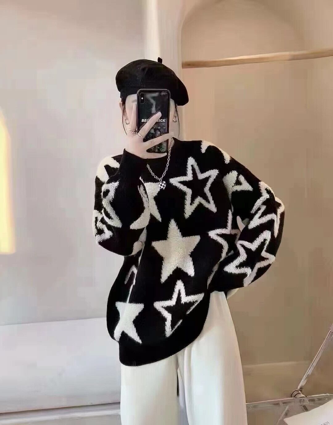 【tops】クルーネックニットセーター M18395