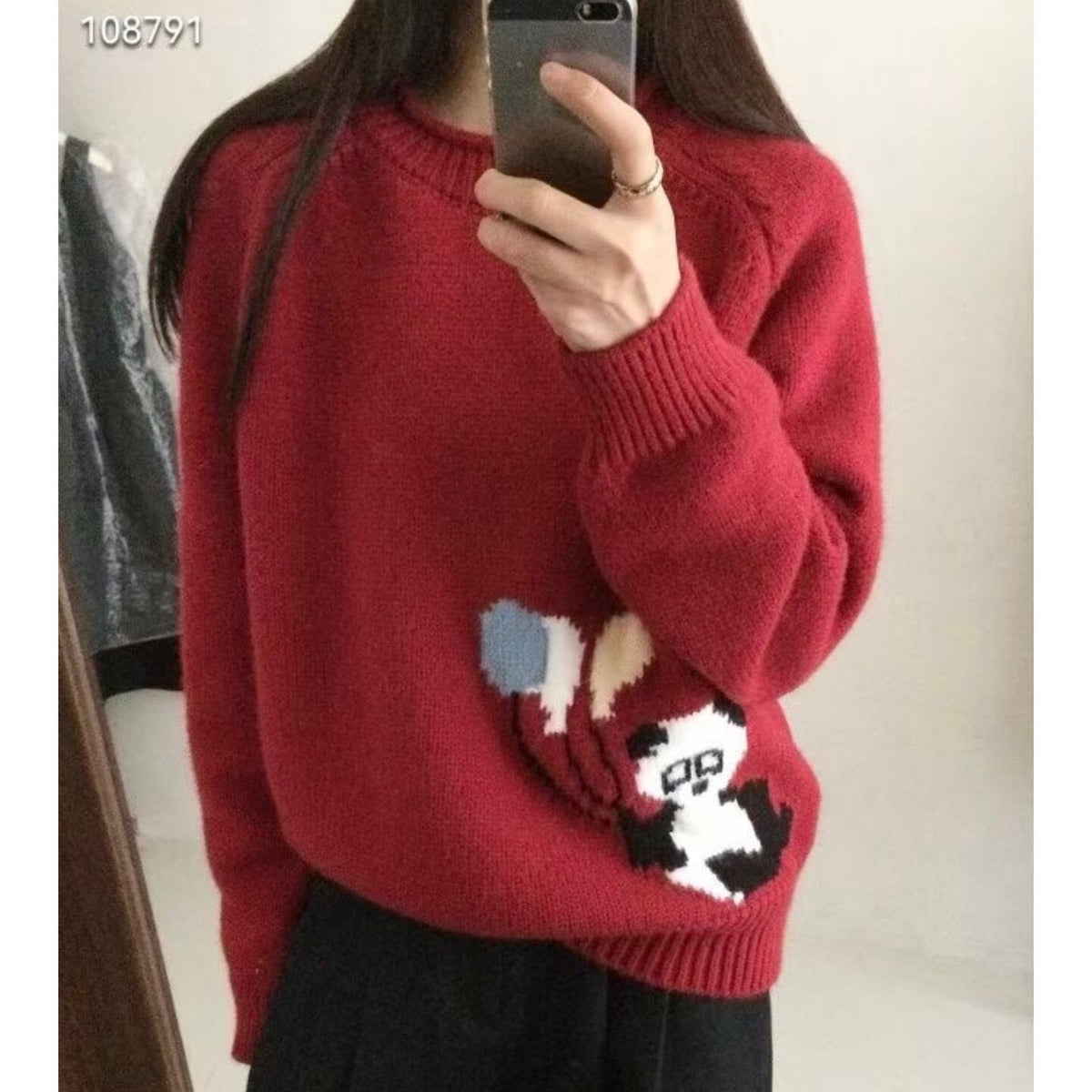 【tops】ジャカードニットセーター M28777