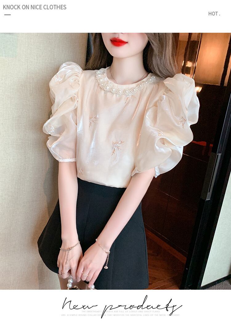 【tops】シフォンパフスリーブ ブラウスG21296