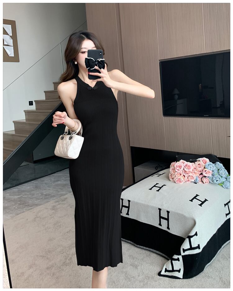 【dress】スリットニットワンピース G20488