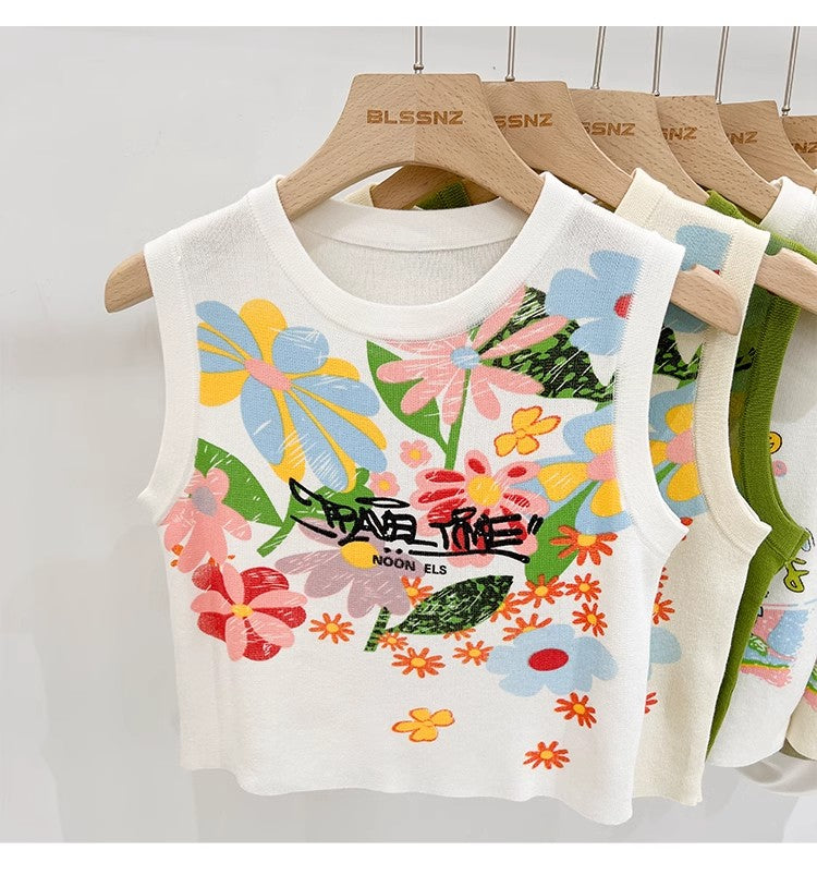 【tops】ノースリーブニットタンクトップG22046