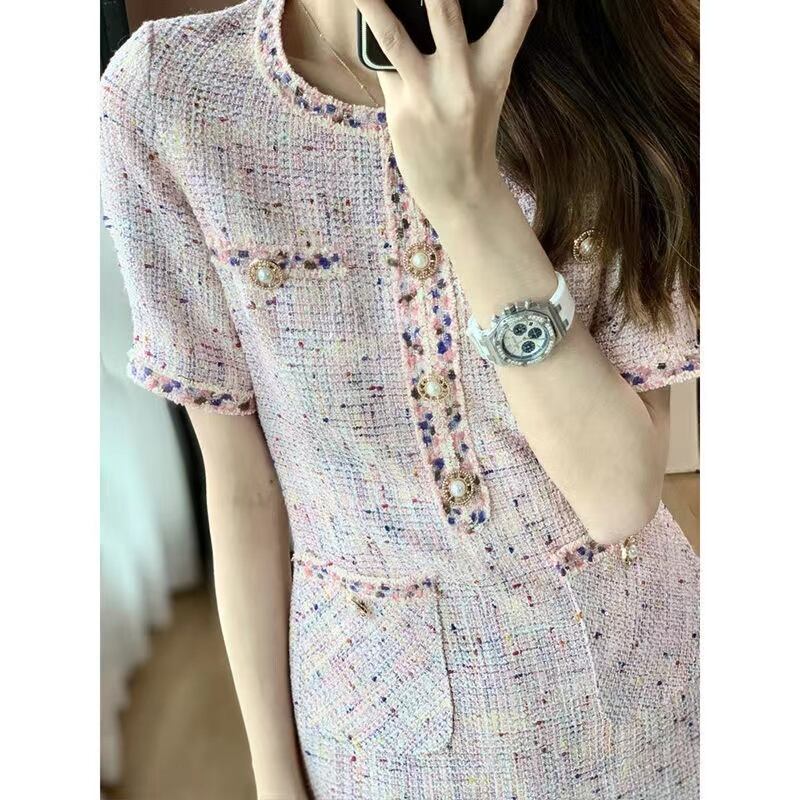 【dress】必ず目を引くOL通勤ラウンドネック半袖おしゃれ人気デートワンピースF4911