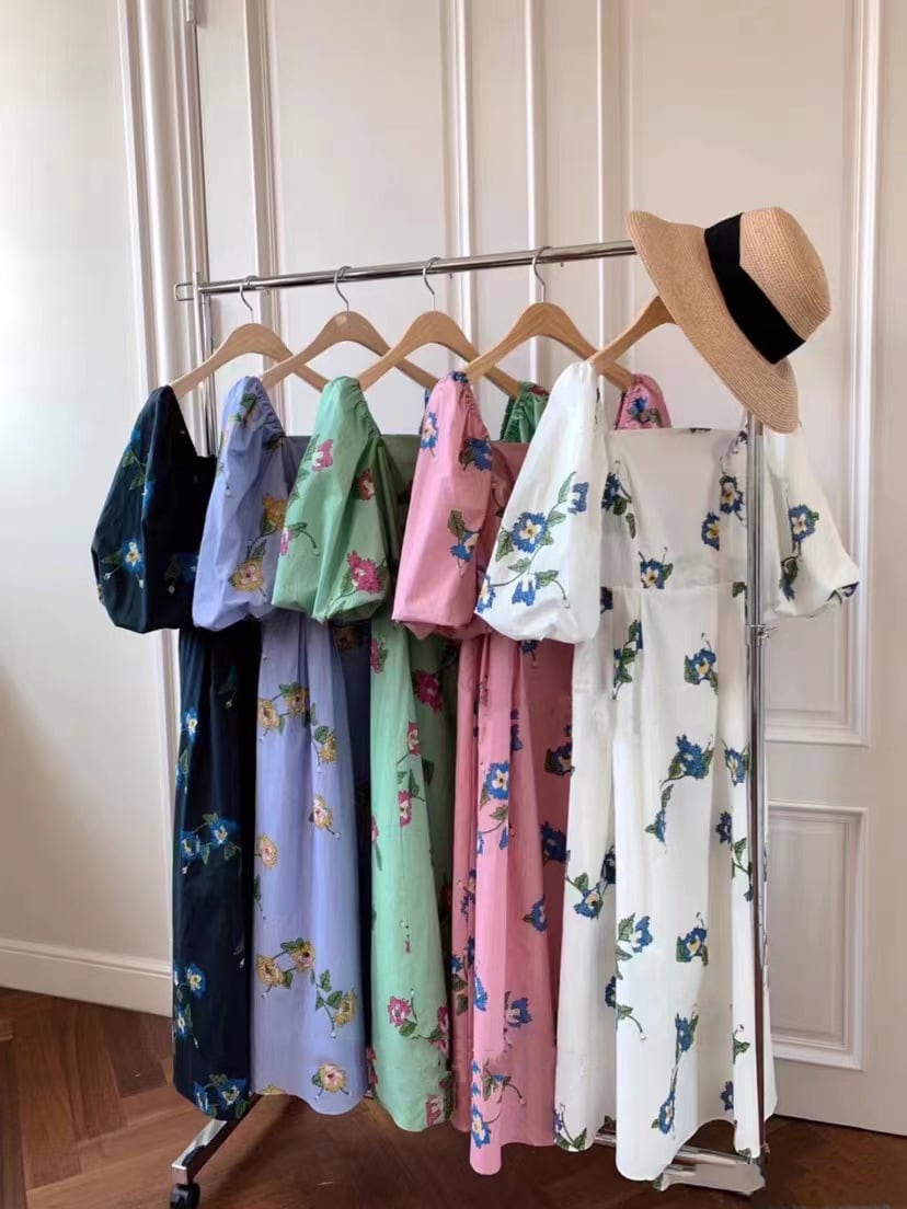【dress】パフスリーブワンピース M24735