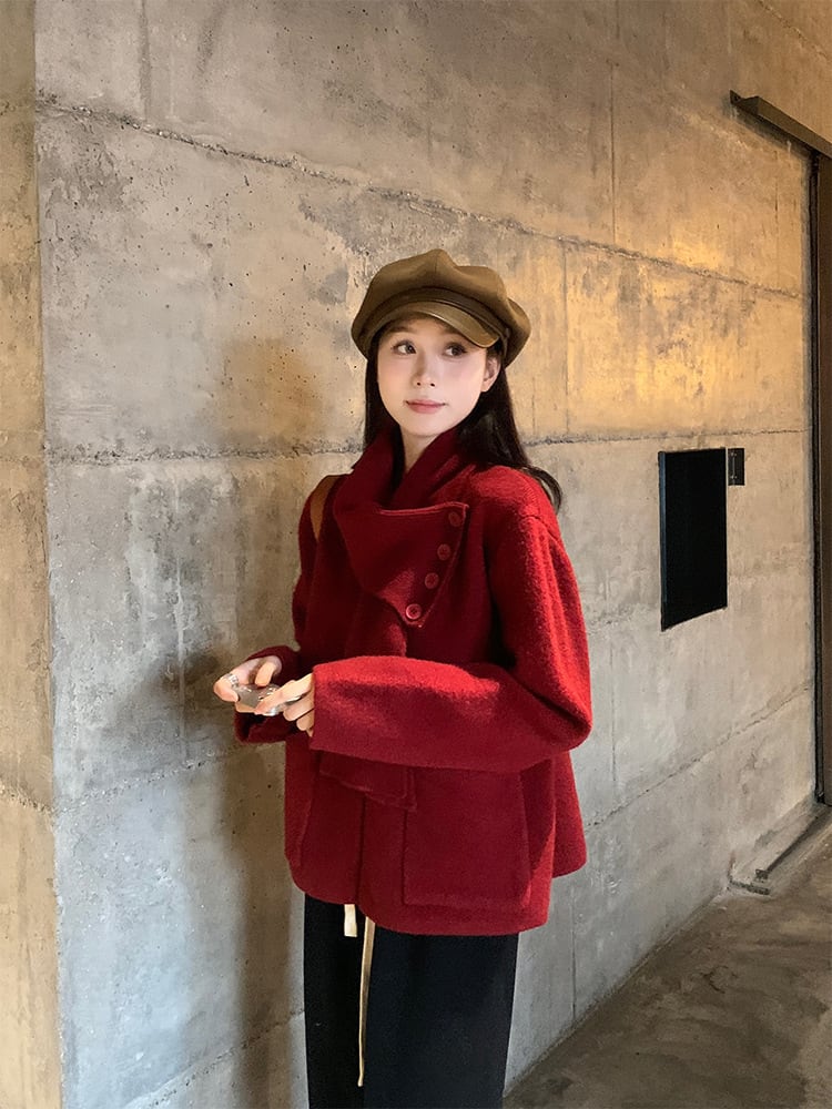 【outer】ニットカーデマフラー付き M27737