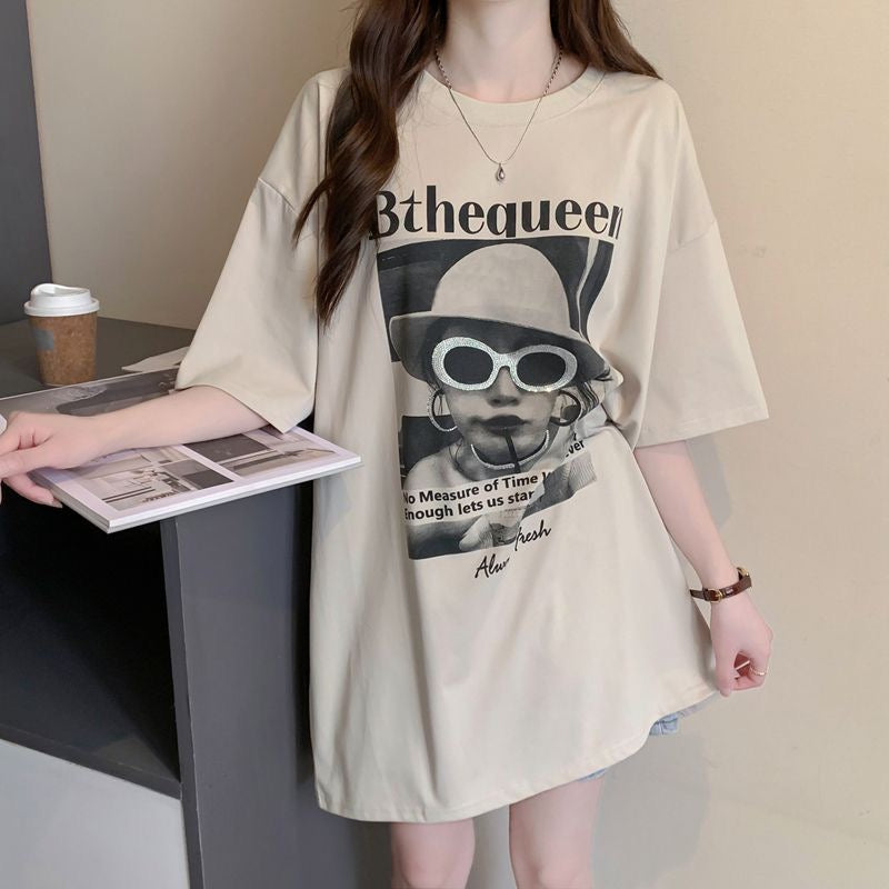 【tops】2色レース半袖切り替えTシャツF7896