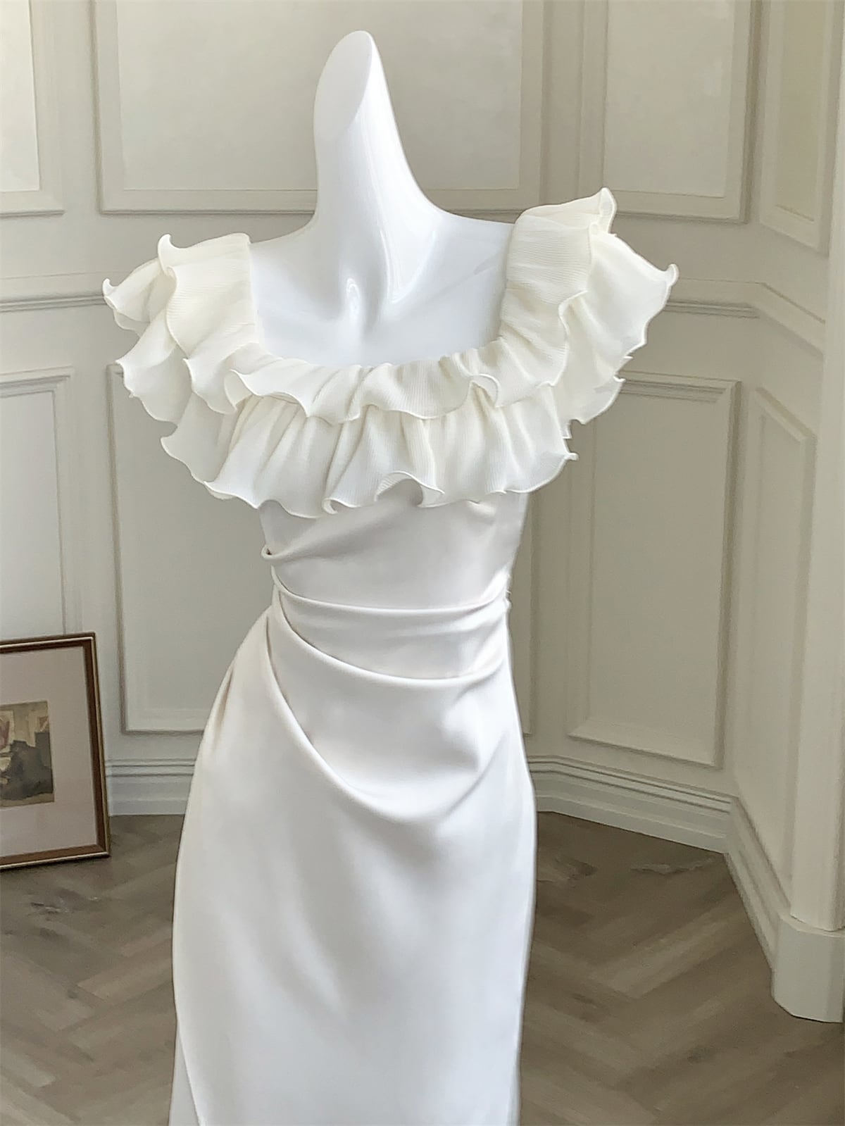 【dress】フリルマーメイドワンピース N3155