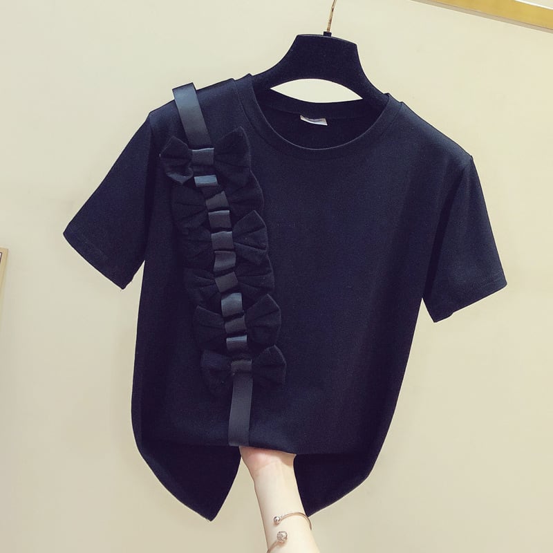 【tops】ラウンドネック半袖TシャツF7325