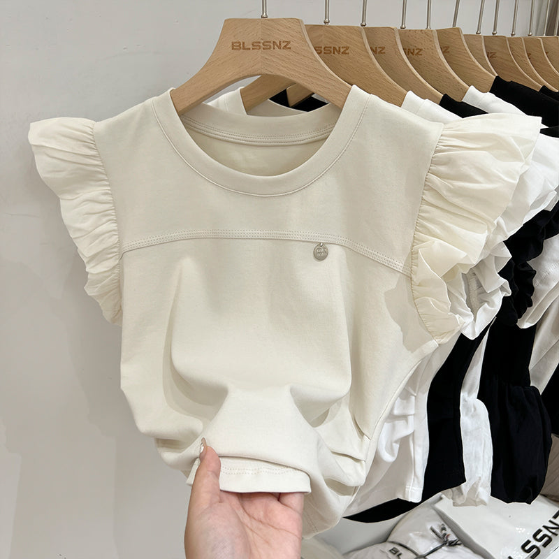 【tops】3色フレンチスリーブTシャツF7774
