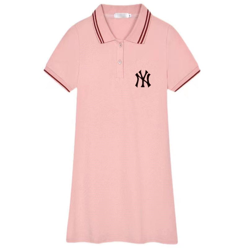 【dress】2色POLOネックワンピースF7671