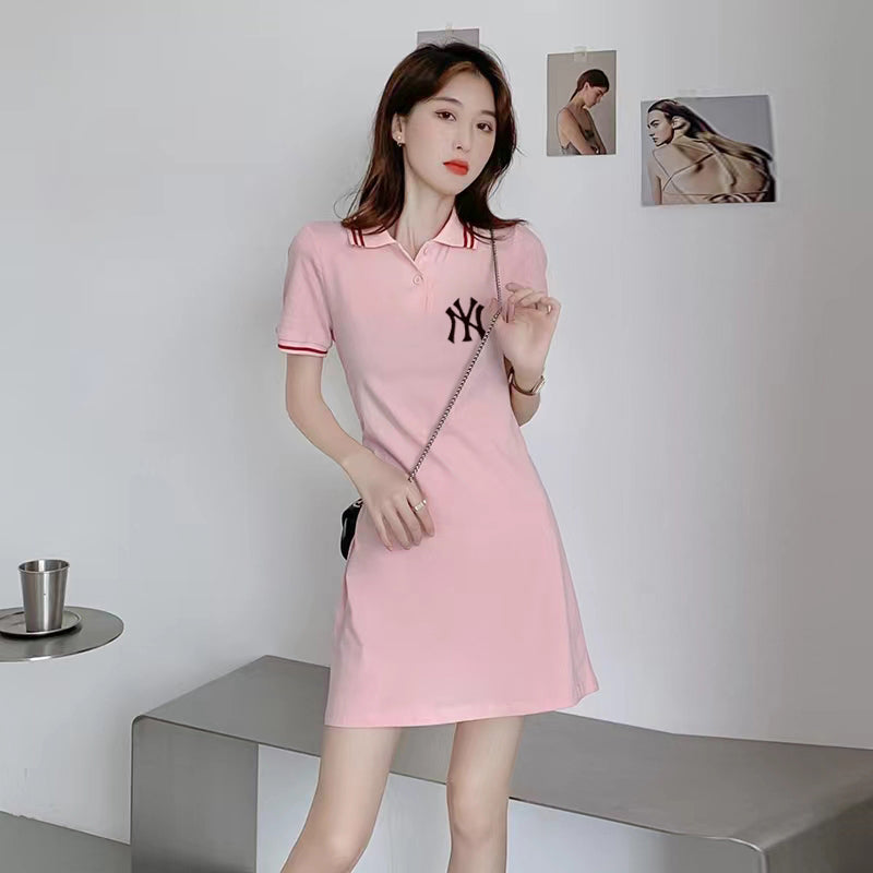 【dress】2色POLOネックワンピースF7671