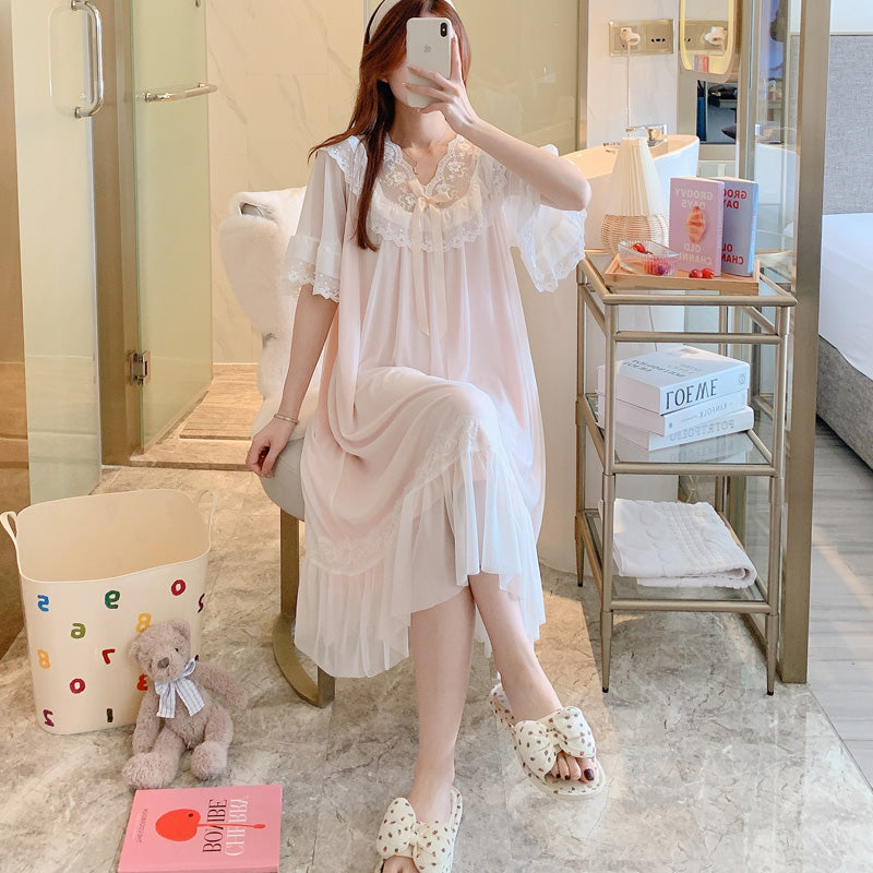 【ホーム・生活】3色レースルームワンピースF7745