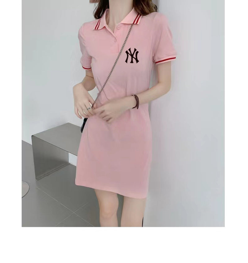 【dress】2色POLOネックワンピースF7671