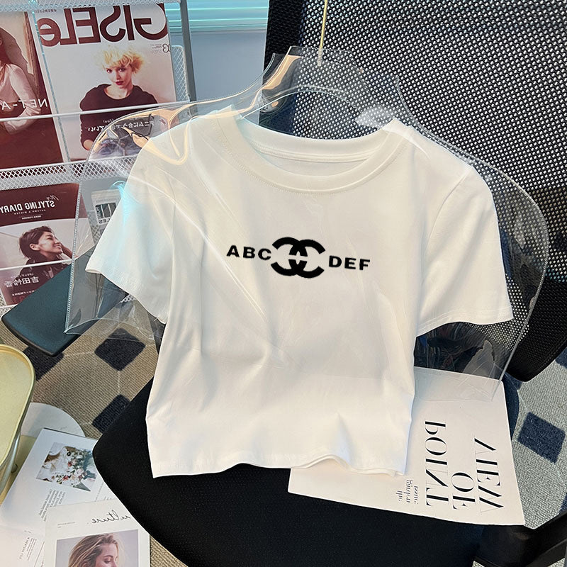 【tops】2色英字柄TシャツF7749