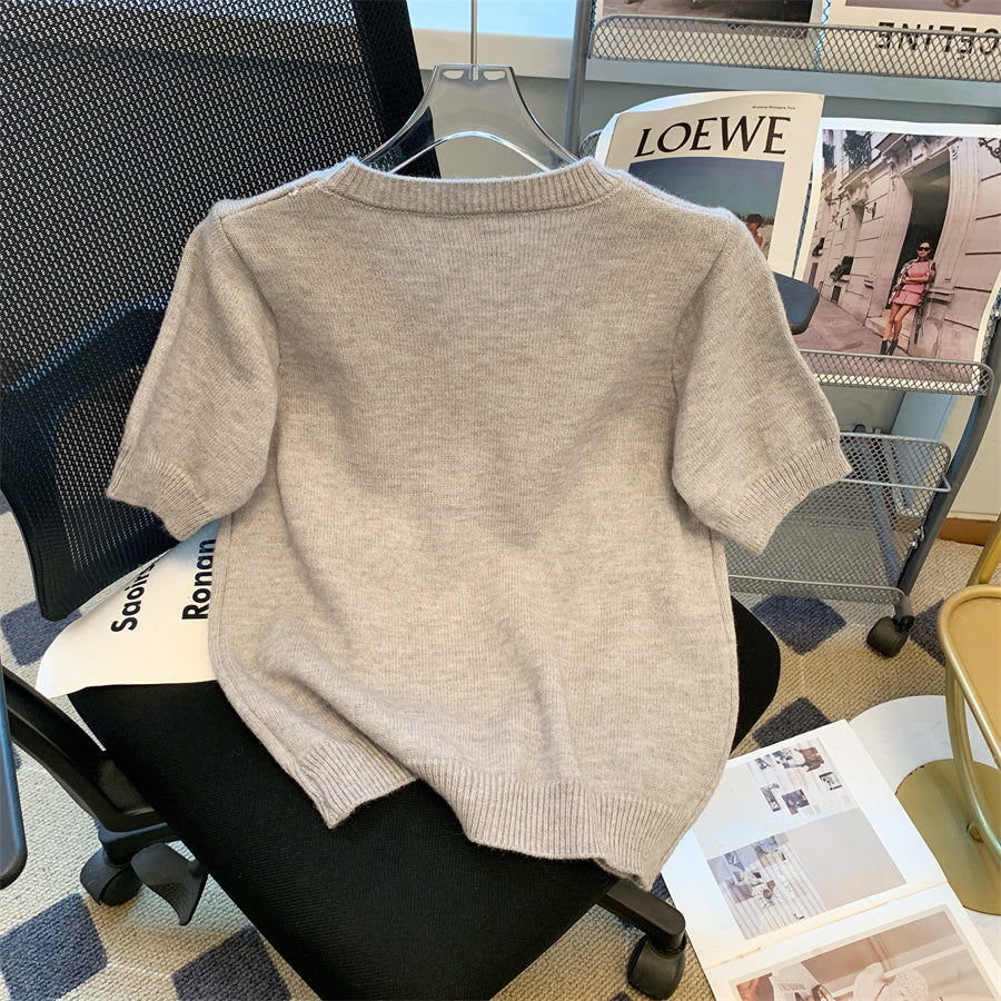 【tops】半袖ニットTシャツF7779