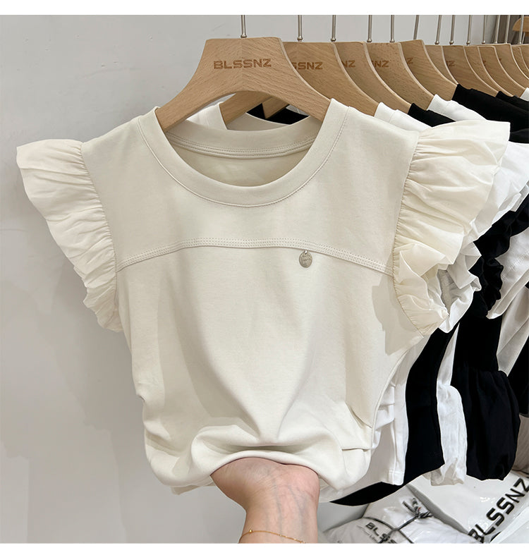 【tops】3色フレンチスリーブTシャツF7774