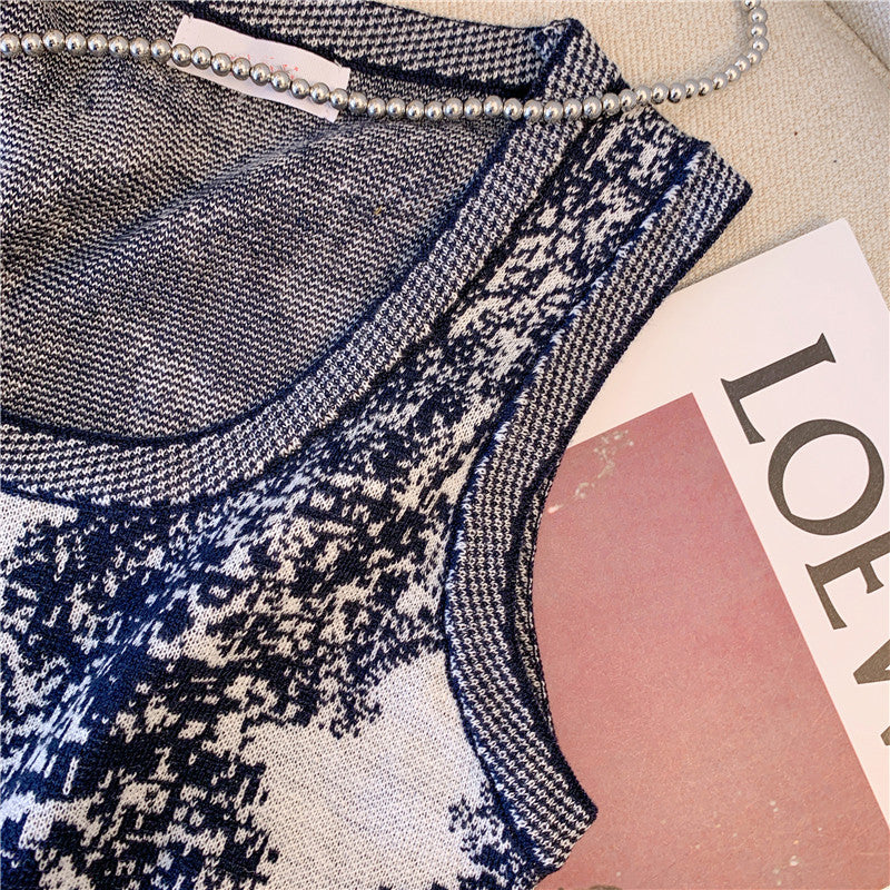 【tops】ノースリーブニットタンクトップF7755