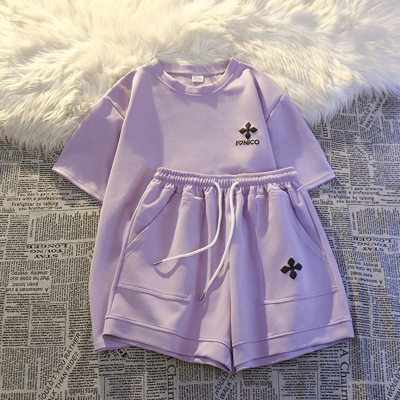 【set】8色Tシャツ+ショートパンツ2点セットF7705