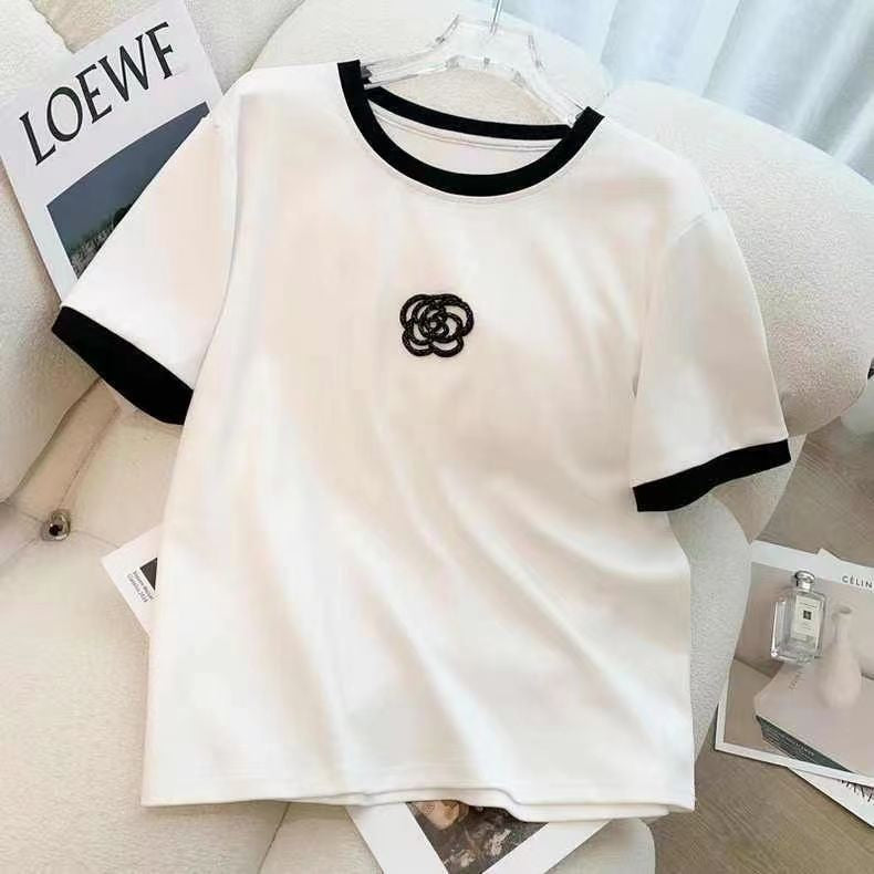 【set】2色Tシャツ+配色カジュアルパンツ2点セットF7765