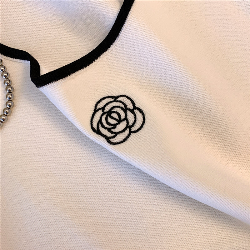 【tops】2色UネックニットタンクトップF7854
