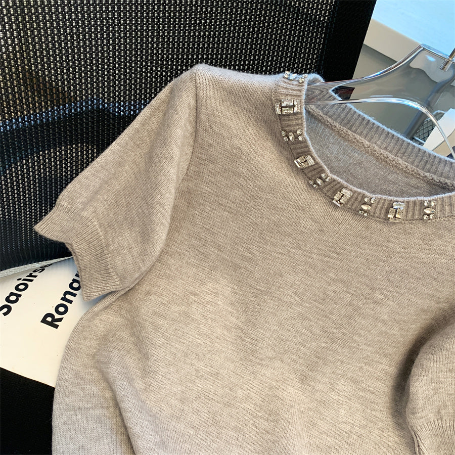 【tops】半袖ニットTシャツF7779