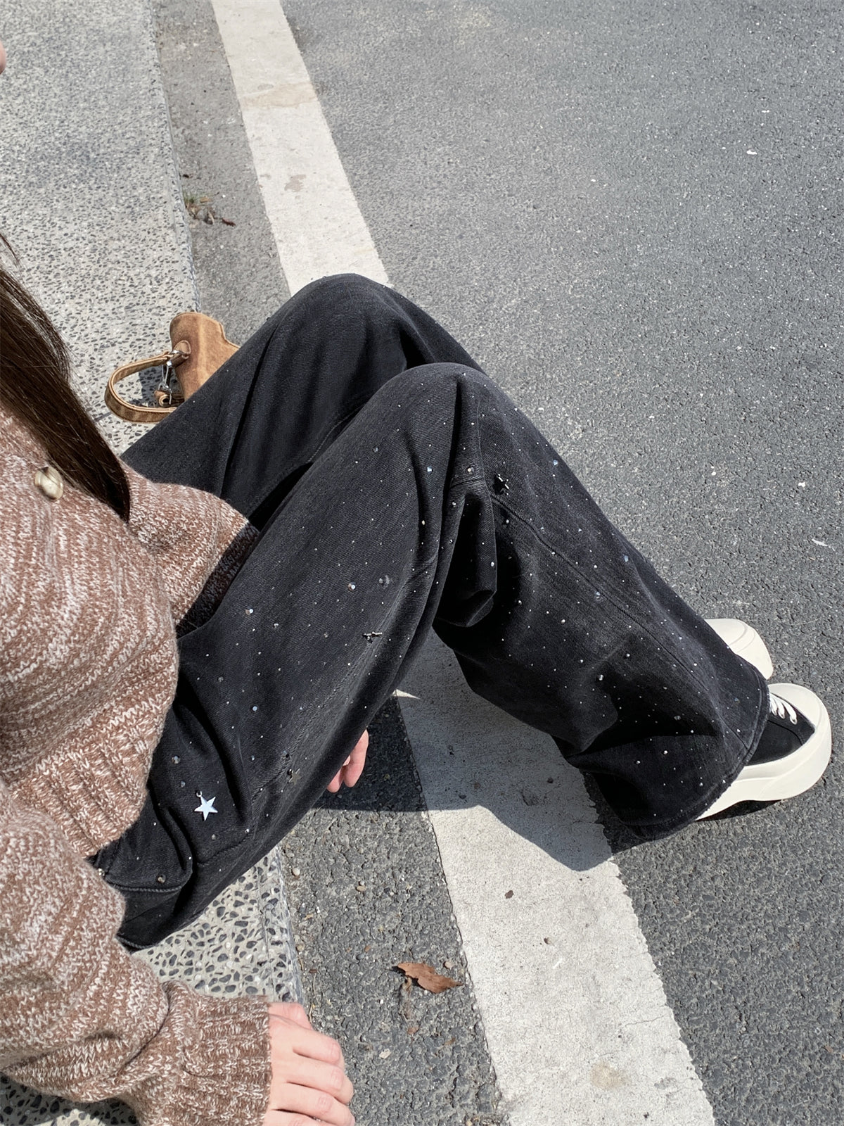 【bottoms】キラキラデニムパンツF8330