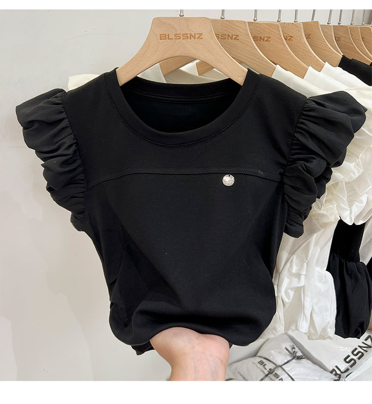 【tops】3色フレンチスリーブTシャツF7774