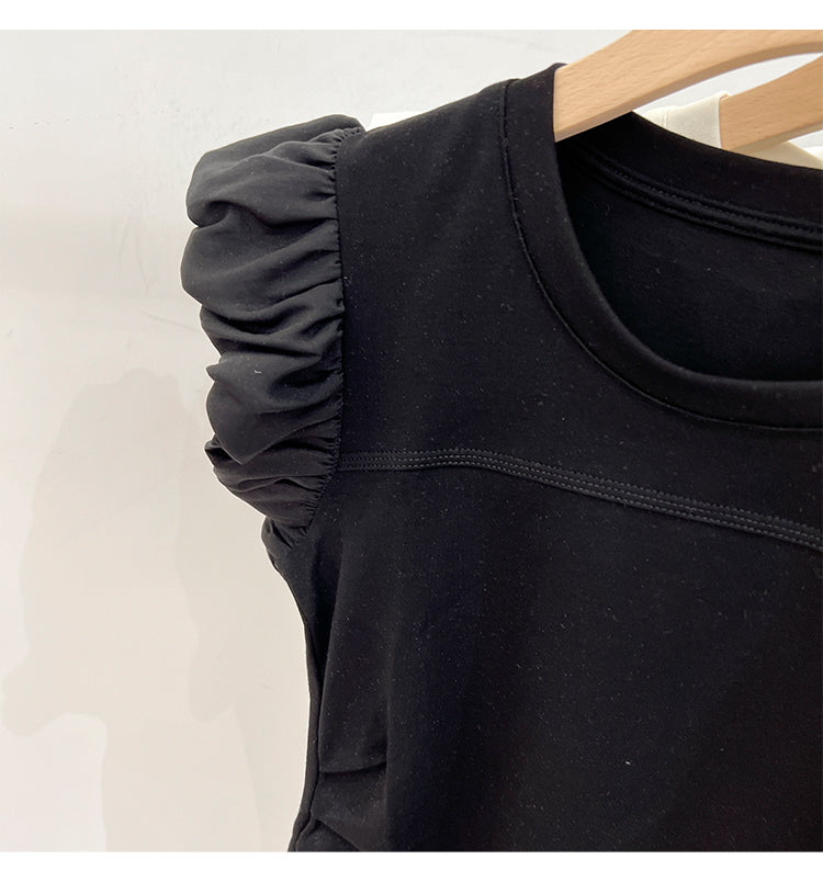 【tops】3色フレンチスリーブTシャツF7774