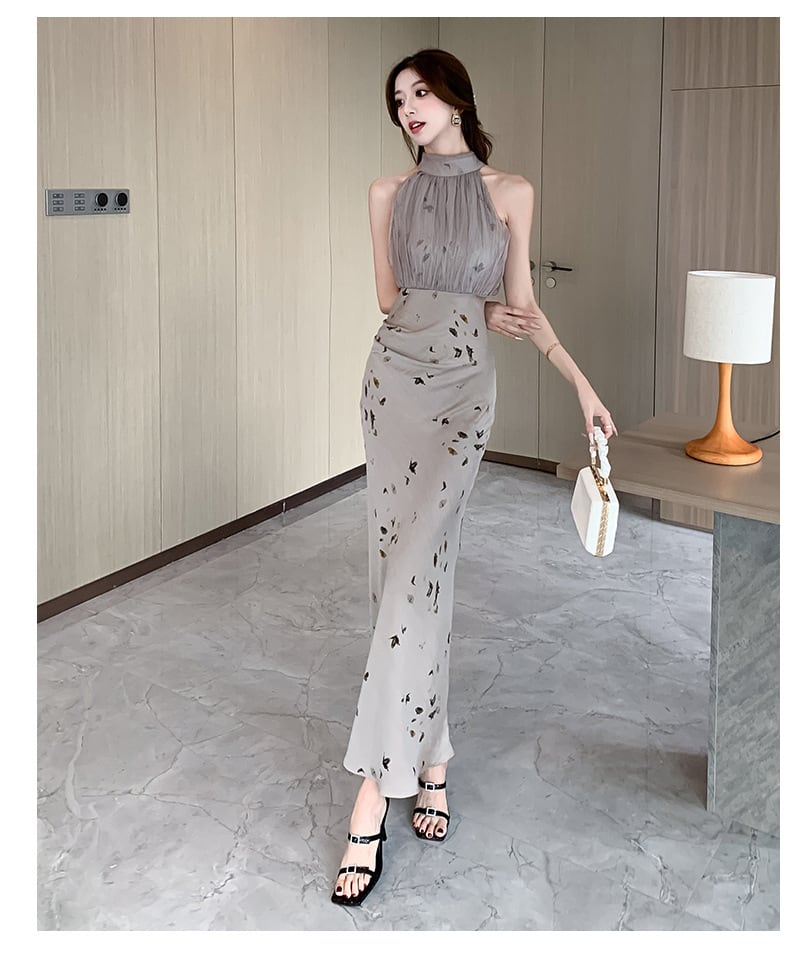 【dress】ノースリーブ切り替えワンピース M24298