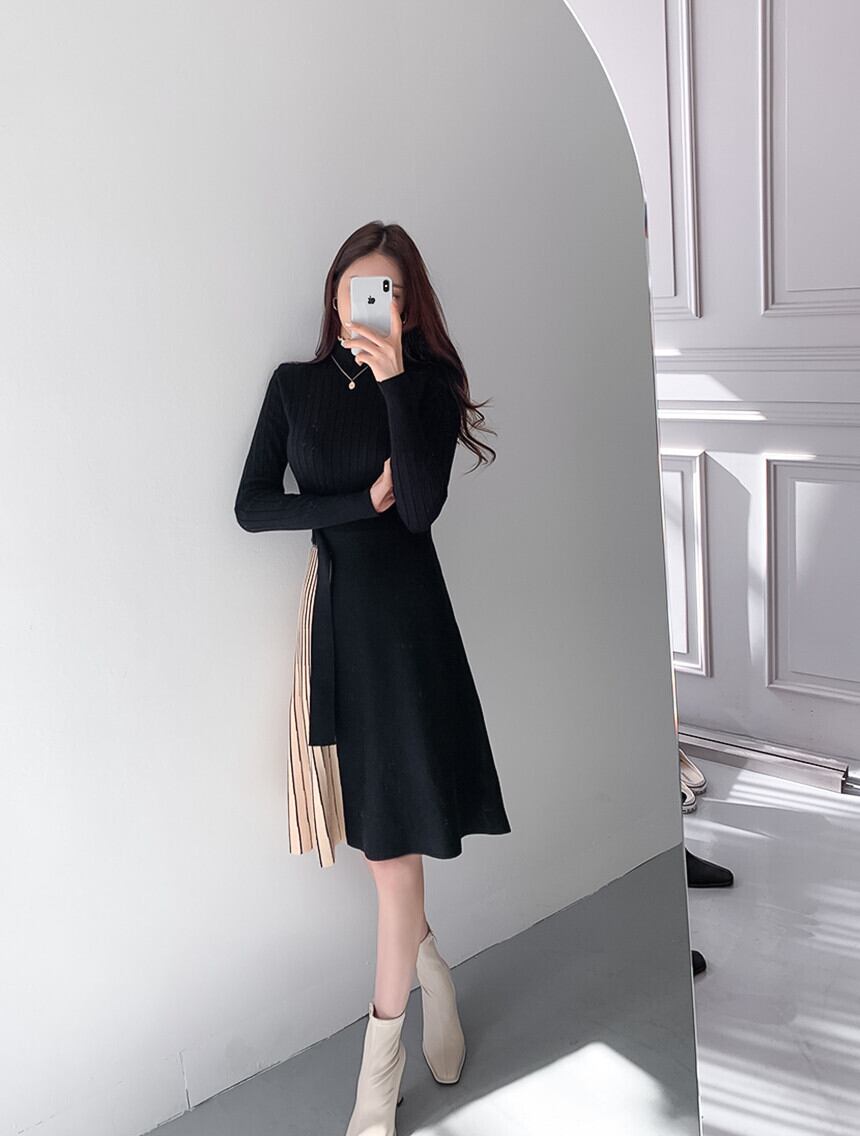 【dress】ドッキングニットワンピース M17898