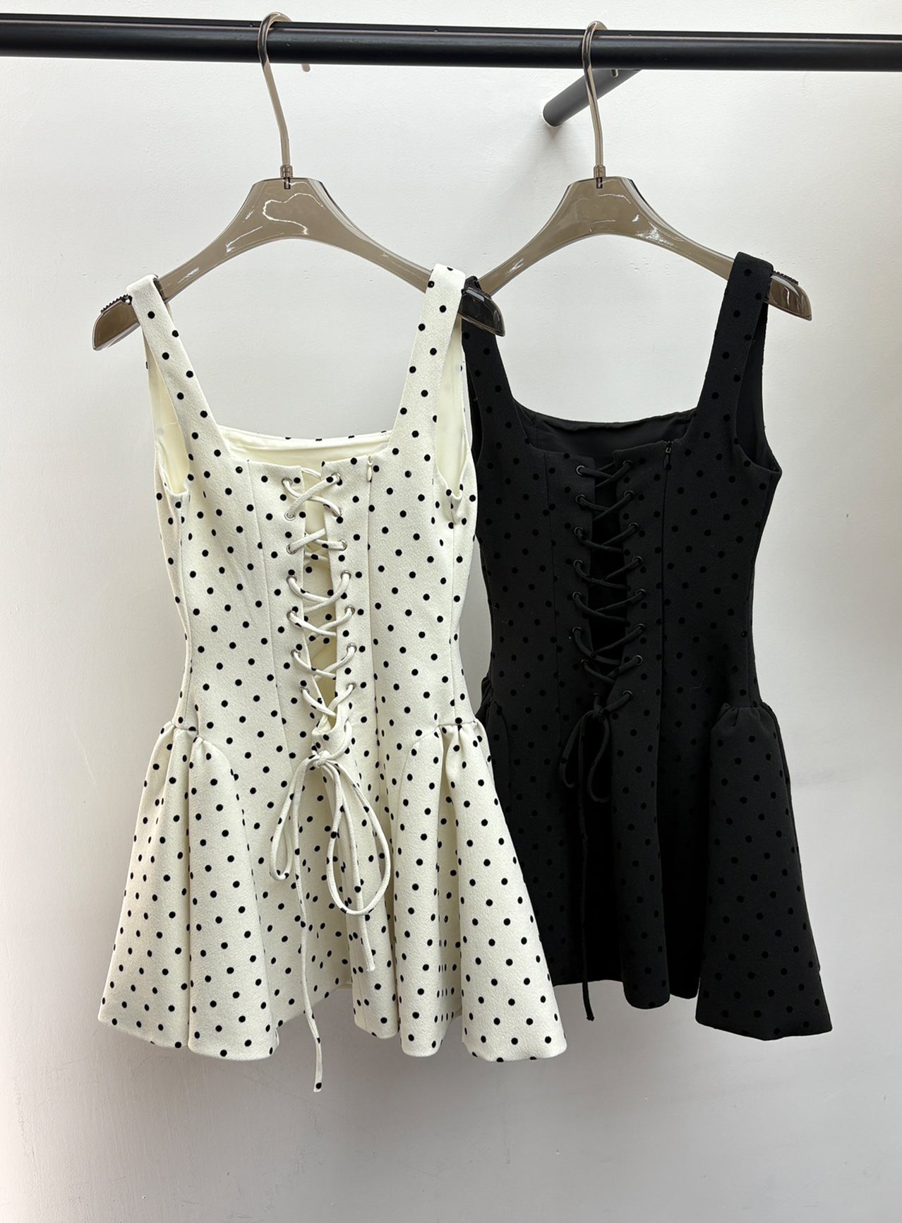 【dress】ドット柄ベストワンピース Q8847