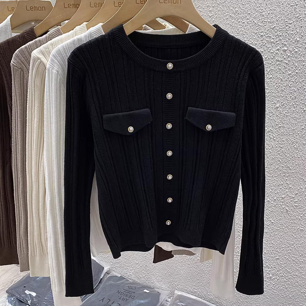 【tops】4色長袖ニットセーターF7982