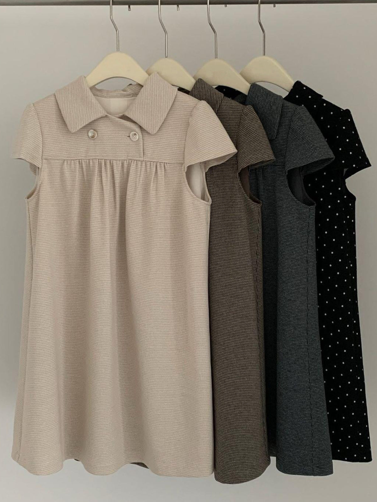【dress】ノースリーブ折り襟ワンピース Q9044