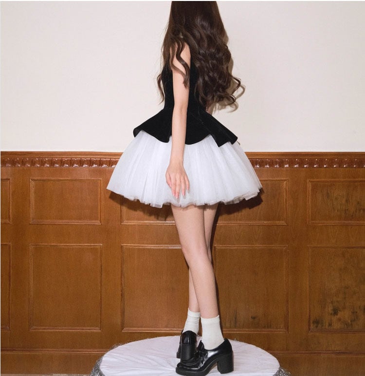 【dress】ドッキングノースリーブワンピース M30007