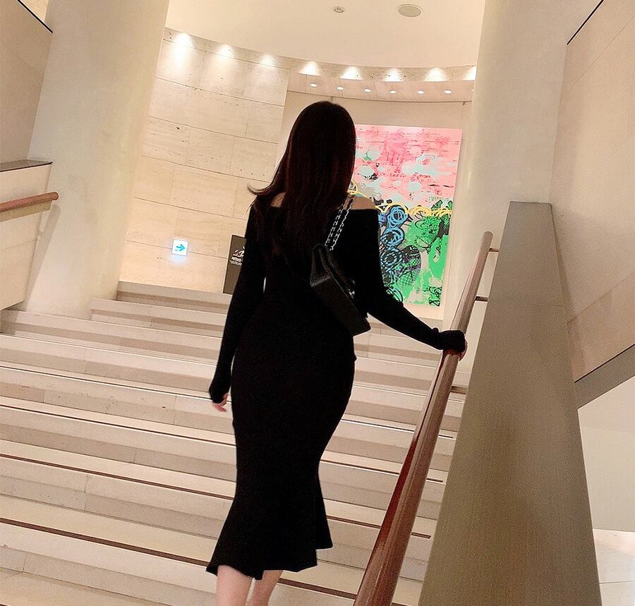 【dress】マーメイドニットワンピース M18721