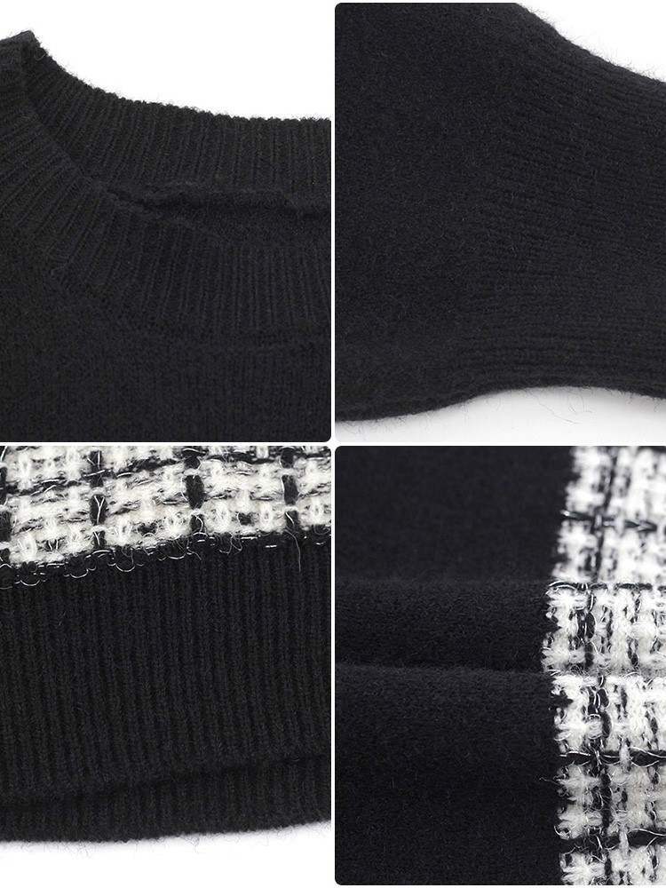 【dress】韓流スタイル!気質満点スウィートルーズゆったり切り替えニットワンピース G2656