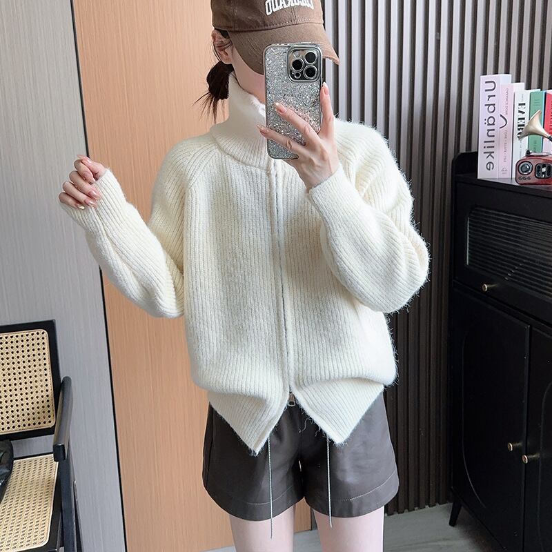 【outer】ファスナーニットカーデ M27636